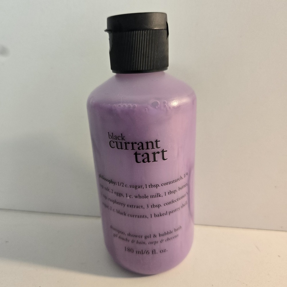 Philosophy Black Current Tart 3in1 Shampoo Shower Wash Soap 6oz NEW Rare